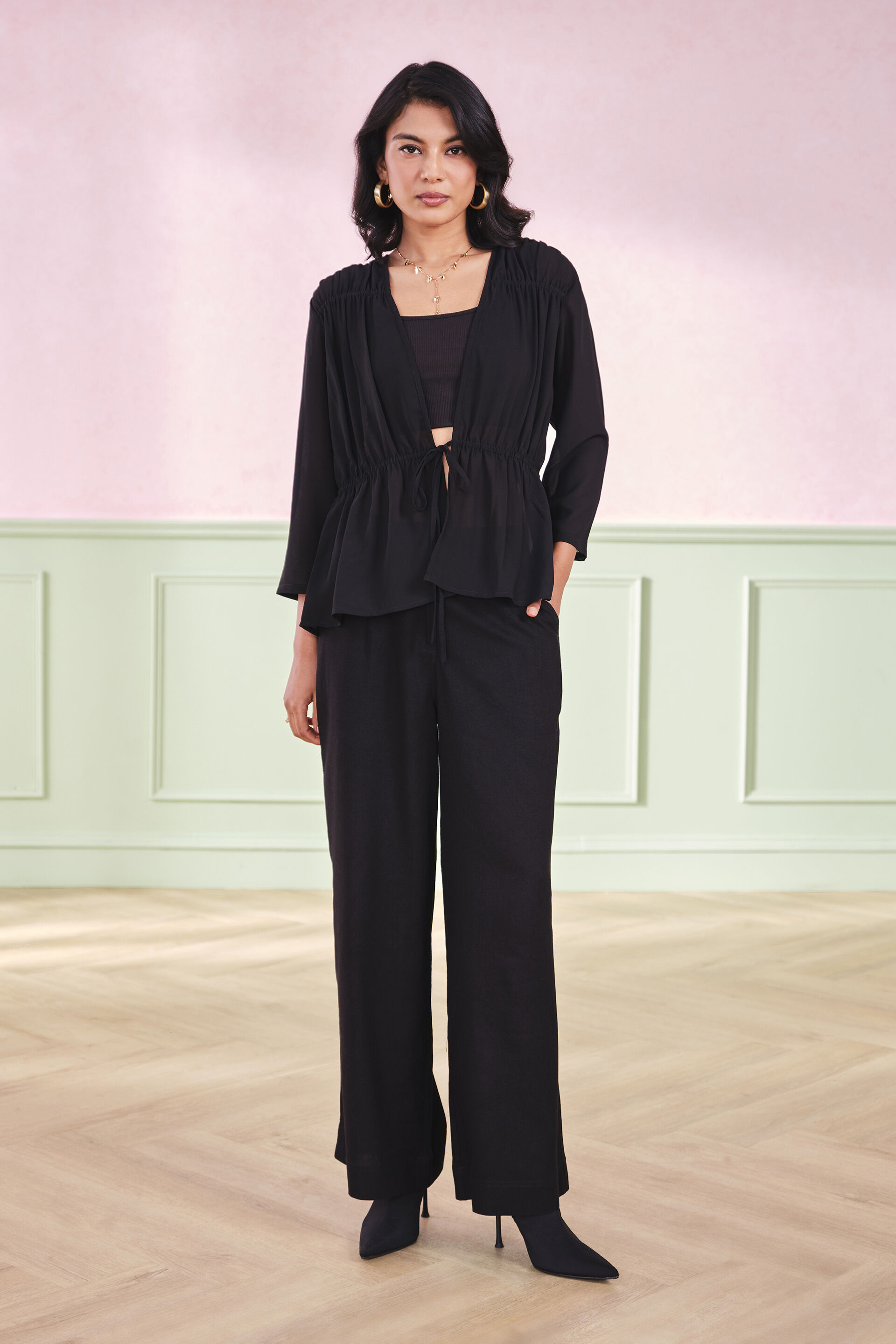 Dreamy Ruffle Shrug, Black, image 2